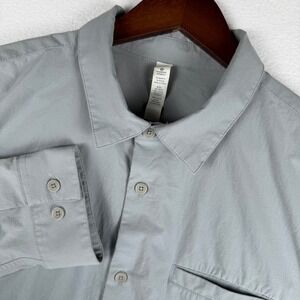 Lululemon Off The Chain‎ Button Up Shirt Mens L Mercury Grey Long Sleeve M3EEYS
